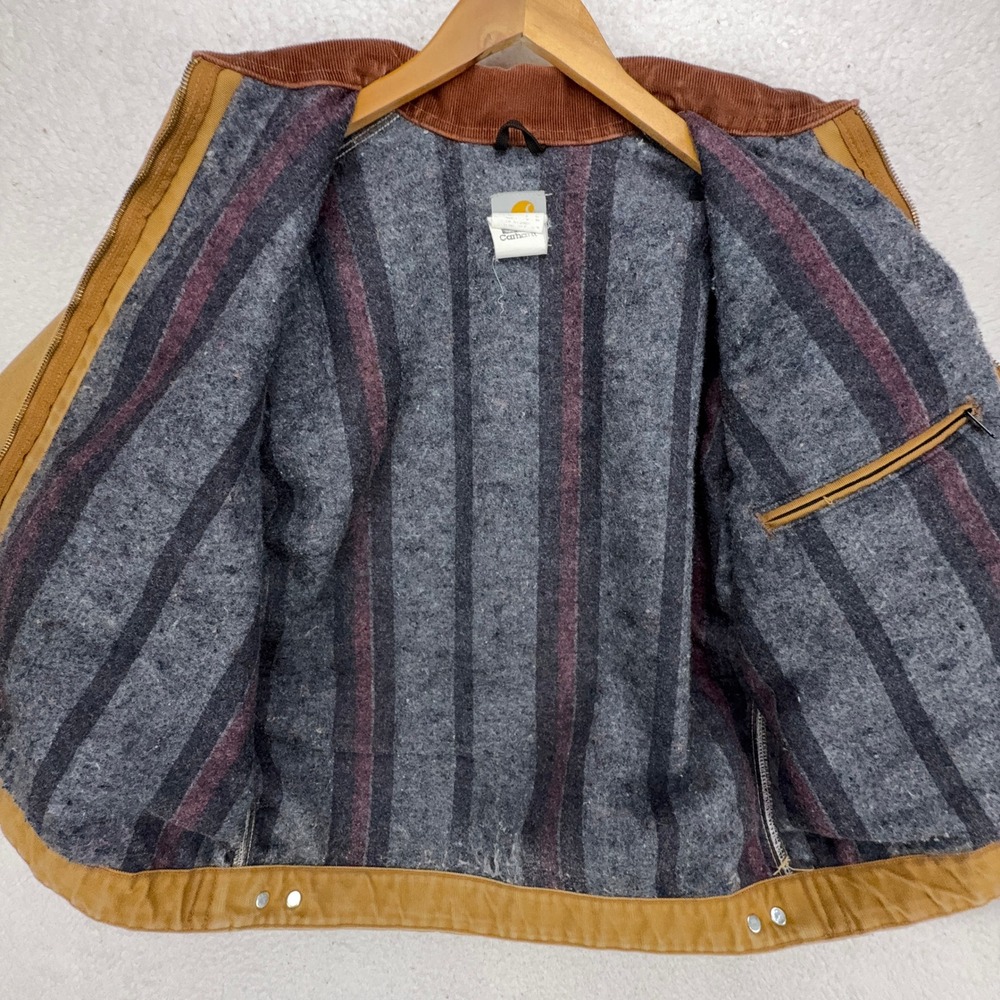 Carhartt Detroit Jacket Blanket Lined Mens Large 42 J01 BRN‎ Brown - Picture 4 of 16